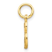 10K Yellow Gold Small Diamond-cut Initial B Charm view 2