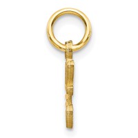 10K Yellow Gold Small Diamond-cut Initial C Charm view 2