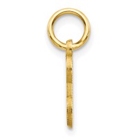 10K Small Diamond-cut Initial E Charm view 2