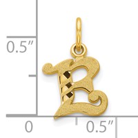 10K Small Diamond-cut Initial E Charm view 3