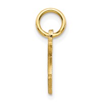 10K Yellow Gold Small Diamond-cut Initial F Charm view 2