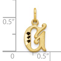 10K Yellow Gold Small Diamond-cut Initial G Charm view 3