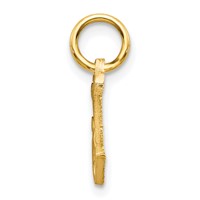 10K Small Diamond-cut Initial J Charm view 2