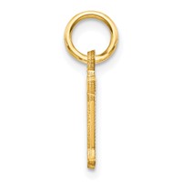 10K Yellow Gold Small Diamond-cut Initial N Charm view 2