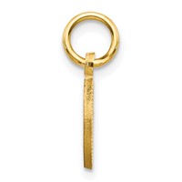 10K Yellow Gold Small Diamond-cut Initial O Charm view 2