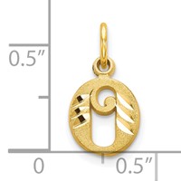 10K Yellow Gold Small Diamond-cut Initial O Charm view 3