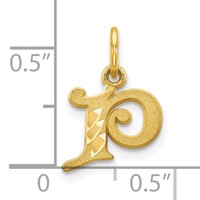10K Yellow Gold Small Diamond-cut Initial P Charm view 3