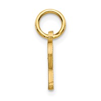 10K Yellow Gold Small Diamond-cut Initial R Charm view 2