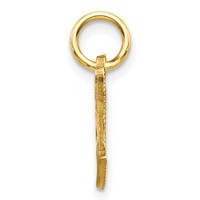 10K Yellow Gold Small Diamond-cut Initial T Charm view 2