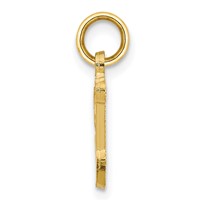 10K Yellow Gold Small Diamond-cut Initial V Charm view 2