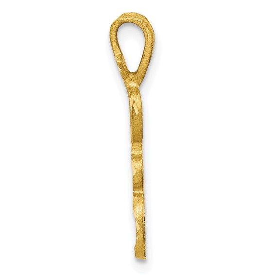 Diamond-cut Grooved Initial Charms