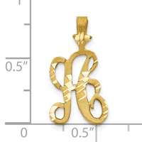 10K Satin Diamond-cut Initial a Charm view 3