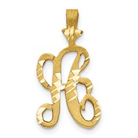 10K Satin Diamond-cut Initial a Charm view 1