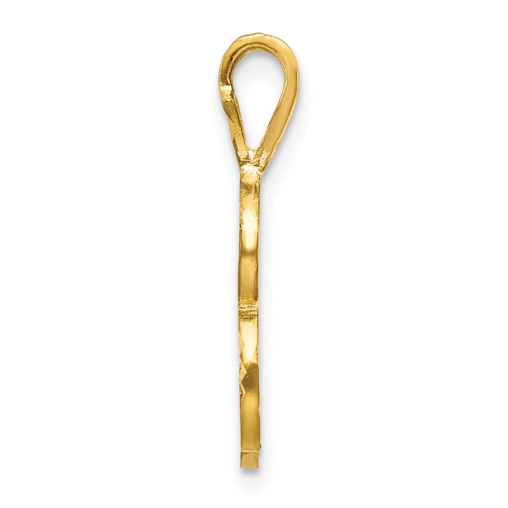 10k Diamond-cut Grooved Initial B Charm (10C767B)