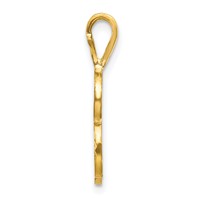 10K Yellow Gold Satin Diamond-cut Initial B Charm view 2