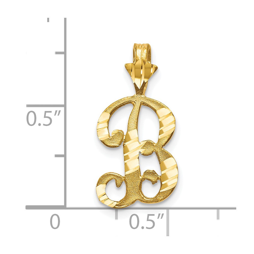 10k Diamond-cut Grooved Initial B Charm (10C767B)