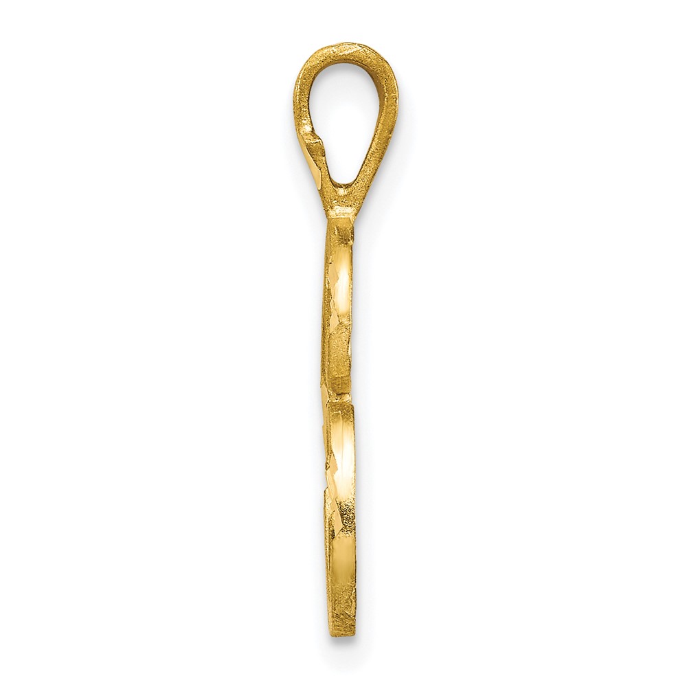 10k Diamond-cut Grooved Initial C Charm (10C767C)