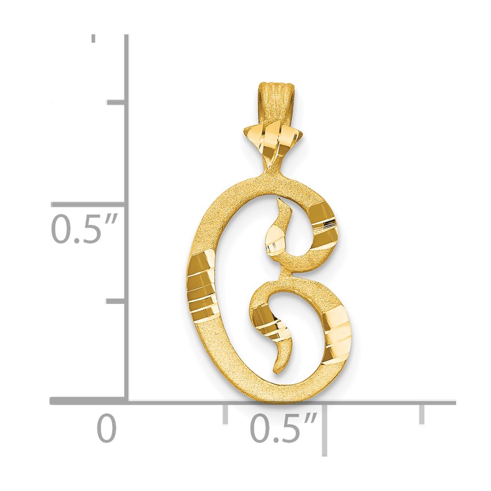 10k Diamond-cut Grooved Initial C Charm (10C767C)