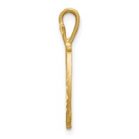10K Yellow Gold Satin Diamond-cut Initial D Charm view 2