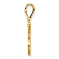 10K Satin Diamond-cut Initial E Pendant view 2