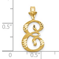 10K Satin Diamond-cut Initial E Pendant view 3
