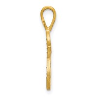 10K Satin Diamond-cut Initial G Pendant view 2