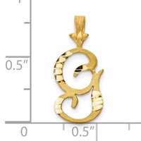 10K Satin Diamond-cut Initial G Pendant view 3