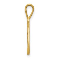 10K Yellow Gold Satin Diamond-cut Initial I Pendant view 2