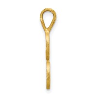 10K Yellow Gold Satin Diamond-cut Initial L Pendant view 2
