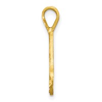 10K Yellow Gold Satin Diamond-cut Initial M Pendant view 2