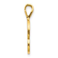 10K Yellow Gold Satin Diamond-cut Initial P Pendant view 2