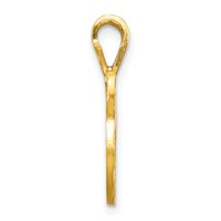 10K Yellow Gold Satin Diamond-cut Initial V Pendant view 2
