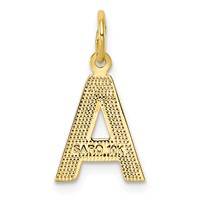 10K Satin Diamond-cut Block Initial a Charm view 3