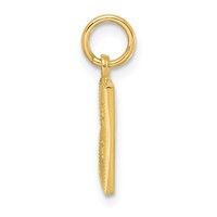 10K Yellow Gold Satin Diamond-cut Block Initial B Charm view 2