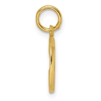 10K Yellow Gold Satin Diamond-cut Block Initial C Charm view 2