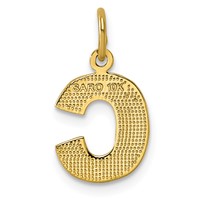 10K Yellow Gold Satin Diamond-cut Block Initial C Charm view 3