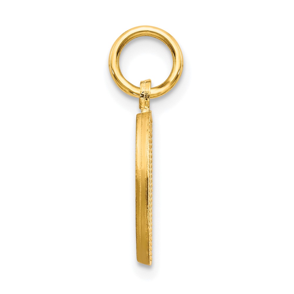 10K Satin Diamond-cut Initial D Charm (10C768D)