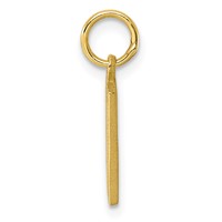10K Yellow Gold Satin Diamond-cut Block Initial E Charm view 2