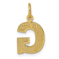 10K Satin Diamond-cut Block Initial G Charm view 3