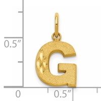 10K Satin Diamond-cut Block Initial G Charm view 4