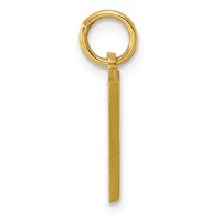 10K Yellow Gold Satin Diamond-cut Block Initial H Charm view 2