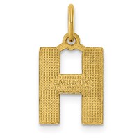 10K Yellow Gold Satin Diamond-cut Block Initial H Charm view 3
