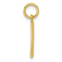 10K Yellow Gold Satin Diamond-cut Block Initial J Charm view 2