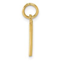 10K Yellow Gold Satin Diamond-cut Block Initial K Charm view 2