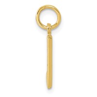 10K Yellow Gold Satin Diamond-cut Block Initial L Charm view 2