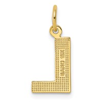 10K Yellow Gold Satin Diamond-cut Block Initial L Charm view 3
