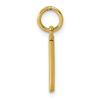 10K Yellow Gold Satin Diamond-cut Block Initial N Charm view 2