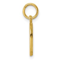 10K Yellow Gold Satin Diamond-cut Block Initial O Charm view 2