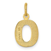 10K Yellow Gold Satin Diamond-cut Block Initial O Charm view 3