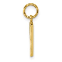 10K Yellow Gold Satin Diamond-cut Block Initial P Charm view 2